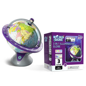 Science Can World Globe - Globo terráqueo iluminado 3 en 1 de 20 cm para niños y estudiantes, juguete educativo de geografía - Product Image 1