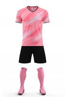 Ensemble maillot et short de football à séchage rapide, respirant, 100 % polyester, uniforme d'entraînement pour équipe adulte, manches courtes, vêtements de sport ajustés