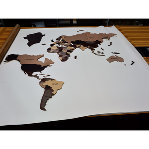 Carte du monde en bois, décoration murale luxueuse, originale, pour salon, bureau et chambre à coucher - Product Image 4