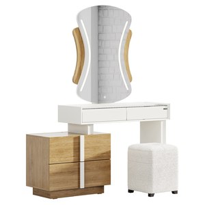 Santos Bedroom Furniture Set Bed Wardrobe <b>Dressing</b> <b>Table</b> with <b>Large</b> <b>Mirror</b> WOODEX Home Bedroom Set - Product Image 2