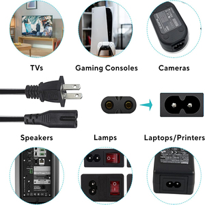 10A 125V 110V 1.5m NEMA 1-15p 2pin <span class=keywords><strong>AC</strong></span> IEC C7 cáp mở rộng Mỹ chúng tôi cắm USA <span class=keywords><strong>2</strong></span> pin 2pin C7 dây nguồn cho máy tính điện - Product Image 6