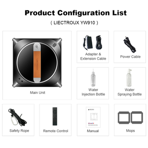 Robot Limpiacristales Liectroux Yw910, Doble Pulverizador de Agua, Sensor Láser, Aspiradora para Pisos, Control Remoto y por Aplicación, Yw910 para Ventanas - Product Image 6