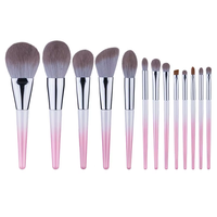 Nouvel ensemble de 10 pinceaux éventail en nylon à manche en bois pour le visage, l'eye-liner, le mascara, le crayon à sourcils et l'application du rasoir