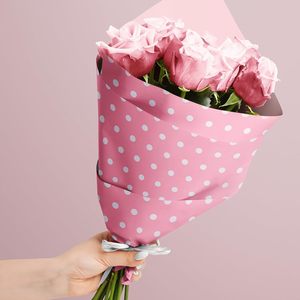 Pink Polka Dot Gift <b>Wrap</b> <b>Paper</b> <b>Roll</b> 17 Inch X 33 Feet Double Sided Recyclable For Birthday Bridal Shower Craft - Product Image 6