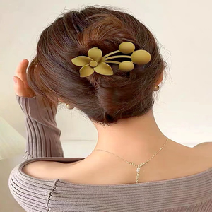 Cor sólida Flor Clipes De Cabelo Acrílico Liso Durável Rabo De Cavalo Cor Sólida Clipes De Garra De Cabelo Jacaré De Plástico - Product Image 3