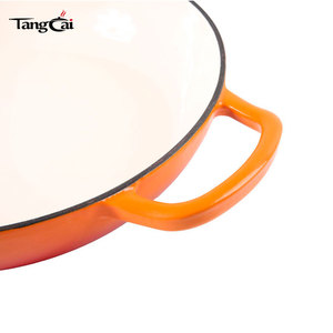 Tendance 2026 <span class=keywords><strong>Cocotte</strong></span> en <span class=keywords><strong>fonte</strong></span> peu profonde émaillée avec deux poignées, compatible four, pour cadeaux familiaux <span class=keywords><strong>ou</strong></span> entre amis - Product Image 6