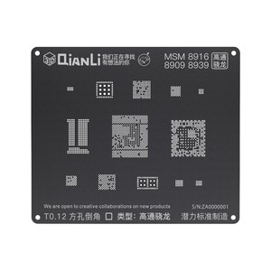 QianLi 3D <span class=keywords><strong>CPU</strong></span> Đen <span class=keywords><strong>Stencil</strong></span> Với Lỗ Vuông Thiết Kế Cho Android <span class=keywords><strong>BGA</strong></span> <span class=keywords><strong>Reballing</strong></span> Rework Đối Với MSM 32bit Cánh Tay - Product Image 2