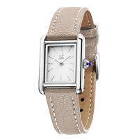 Montre carrée de luxe pour femme, étanche 30M, élégante, à quartz, bracelet en cuir véritable, cadeau