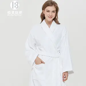 100% Cotton Super Soft Absorbent Stripe Velour Custom Unisex Bath Robe Hotel Velour Bathrobe Women Robe