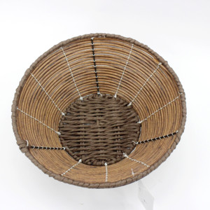 Panier de rangement mixte en forme de disque, cordon en <span class=keywords><strong>papier</strong></span> brun, tube en <span class=keywords><strong>plastique</strong></span> marron, panier de rangement - Product Image 3