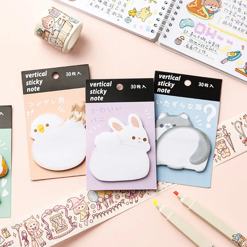 30 sáng tạo dễ thương động vật Sticker ghi chú chim Memo Pads thỏ con chó bài ghi chú đơn giản in tin nhắn sinh viên ghi nhớ ghi chú dán