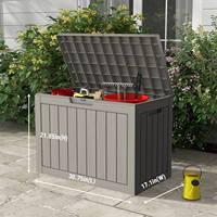 Mars Villa SWOT001G Boîte de rangement extérieure pour jouets et terrasse, en résine, étanche, résistante aux intempéries, durable, portable, emballée en carton, 45 gallons, 10 kg