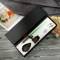 Ensemble de stylos à plume en verre pour artistes, logo personnalisé, outil de calligraphie rétro pour dessin, cadeau de Noël
