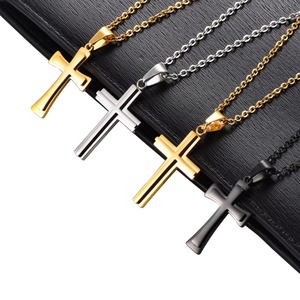 Collar con Colgante de Cruz de Doble Capa de Acero Inoxidable Estilo Punk para Hombre y Mujer, Cadena con Amuleto Religioso, Joyería Cristiana de Fe y Oración - Product Image 1