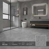 Carreaux de porcelaine aspect marbre gris 800x800mm Foshan Guangdong, brillants, polis, pleine masse, antidérapants, résistants à l'usure, pour sol d'appartement