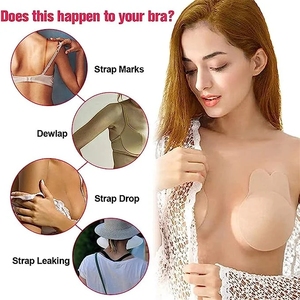 Soutien-gorge invisible réutilisable à effet push-up, ruban adhésif pour le lifting des seins, cache-tétons en silicone, autocollants pour les mamelons, 2 pièces/paire - Product Image 4