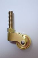 Roulettes pivotantes en laiton massif EFON EF1168, bronze antique et chrome poli, pour meubles