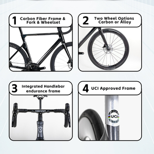 JAVA-Vélo de route <span class=keywords><strong>VESUVIO</strong></span> 24 vitesses avec cadre intégré, poignée en carbone OEM 700C, frein à disque, fibre de carbone - Product Image 3