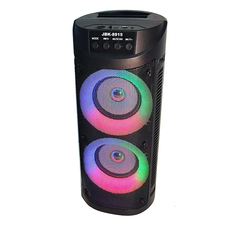 Çift 4 inç 10W büyük bluetooth hoparlörler ışıkları ile evrensel parti ses kutusu RGB Led ışık DJ kolon Tweeter ses kutusu