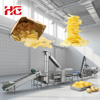 Machine à frites de pommes de terre fraîchement frites à grande échelle HG, ligne de production automatique de chips de pommes de terre