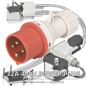 ปลั๊กไฟอุตสาหกรรมคุณภาพสูง 32A 400V IP44 ทองเหลือง CEE/IEC60309-2 พร้อมช่องเสียบ 5 ช่องสำหรับระบบไฟฟ้า - Product Image 2