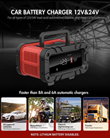 Livraison gratuite 12V 24V 10A 7 étapes nouveau chargeur de batterie automatique pour Auto voiture moto bateaux marins