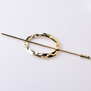 Schöne runde quadratische einfache geometrische Metall Rose Gold Silber Essstäbchen Französisch Haar Chignon Pin Zubehör Haar Chop Sticks - Product Image 3