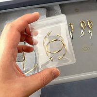 Sacs en PVC transparents auto-adhésifs pour bijoux, petites pochettes en plastique transparentes, sacs à fermeture éclair pour ranger les bagues, les boucles d'oreilles, les colliers et les bijoux