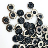 Kemeja dapat disesuaikan 4 lubang hitam 100% kancing poliester bawah kancing Abs kancing pelangi Resin bulat kancing giok