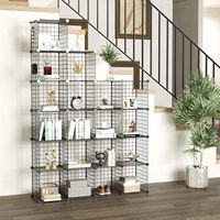 Armoire de rangement en treillis métallique à grande capacité, tôles métalliques renforcées pour salle de bain, cuisine, salon, organisateur de chambre à coucher DIY