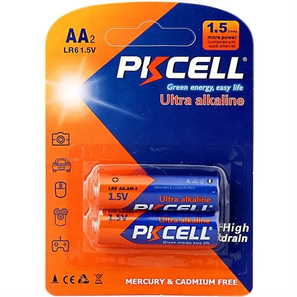 PKCELL pile sèche Alcaline 1.5 V AA LR6 UM3 batterie avec DU CE RoHs