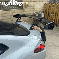 Aileron arrière noir brillant en ABS avec support en aluminium 19th Gen Aile arrière universelle style GT4RS pour voiture berline