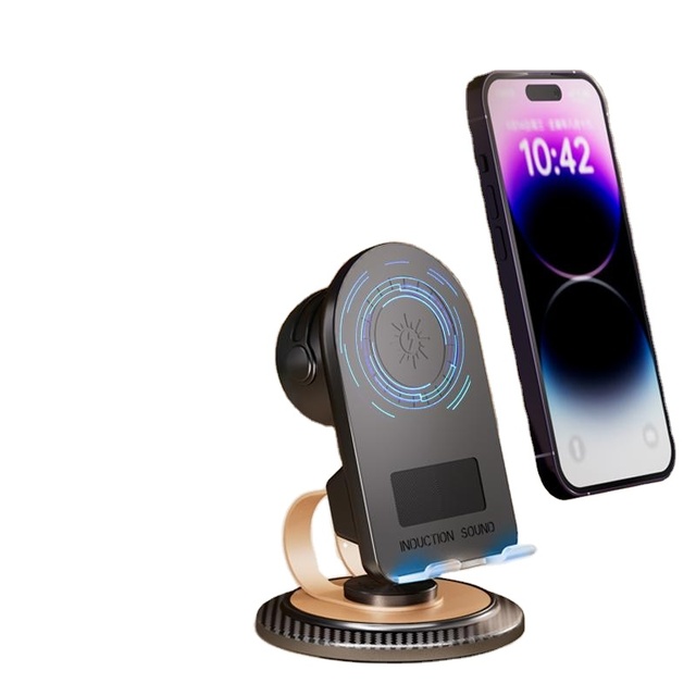 H58 Sensing Model Wireless Charger 360 Degree Rotation Phone Stand BT Speaker with Wireless Charging Function with Phone Stand