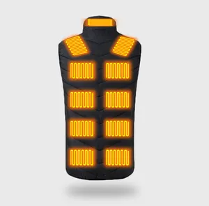 Gilet chauffant unisexe personnalisable, 17 Zones, gilet chauffant avec température contrôlée, gilet thermique de grande taille