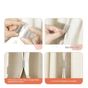 Attaches magnétiques pour <span class=keywords><strong>rideaux</strong></span>, attaches métalliques antirouille pour draperies, supports de <span class=keywords><strong>rideaux</strong></span> faciles à installer - Product Image 5