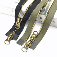 Meetee — fermeture éclair Bronze, 10 pièces, accessoires de couture, Double ouverture, vert armée, fermeture éclair de poche, courte, 8 #15-120CM