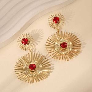 Pendientes de Botón Estilo Europeo y Americano, Diseño Clásico de Moda, Chapados en Oro de 14K, Regalo Unisex - Product Image 3