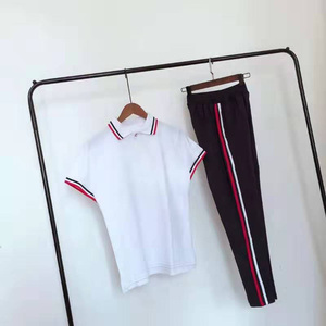 Ensemble d'uniformes sportifs pour garçons et filles, écoles primaires, secondaires et supérieures, manches courtes, coton, uniformes d'équipe <span class=keywords><strong>scolaire</strong></span> - Product Image 1