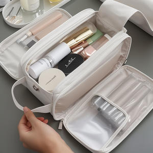 Sac de voyage personnalisé en cuir PU grande capacité, étanche, pour maquillage, avec fermeture éclair - Product Image 5