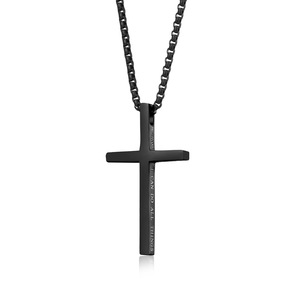Nuevo Collar con Cruz y Versículo Bíblico <span class=keywords><strong>de</strong></span> Acero Inoxidable, Estilo Europeo Americano, Moderno, Grabado Personalizado, Colgante <span class=keywords><strong>de</strong></span> Moda - Product Image 6