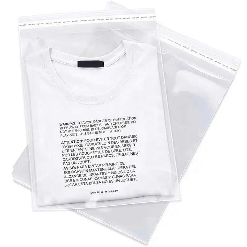 Geri dönüşümlü giysi giysi temizle kendinden yapışkanlı Seal plastik poşetler açılıp kapanabilir Opp çanta ile özel baskı Logo