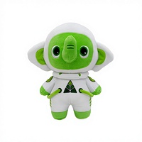 Peluche Alien Personnalisée avec Tenue Verte et Blanche pour les Fans de Science-Fiction et les Souvenirs d'Événements Thématiques