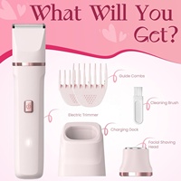 Rasoir électrique indolore pour femme, tondeuse bikini, rasoir corporel et facial remplaçable pour femme