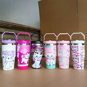 BPA Free Kids Stainless Steel Water Bottle Double Wall Vacuum Insulated Tumbler Cup Cute Cartoon Print Drinkware for Boys Girls - Product Image 1
