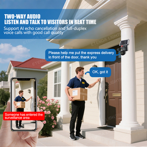 Eseecloud 4Lens 3Views Outdoor Security Network Camera 360 PTZ IP <strong>CCTV</strong> <strong>Wireless</strong> WIFI 4G Solar Camera - Product Image 4