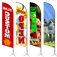 Drapeau publicitaire rectangulaire personnalisé pour la plage et l'extérieur, en polyester, impression numérique, mât en fibre de verre, utilisation promotionnelle