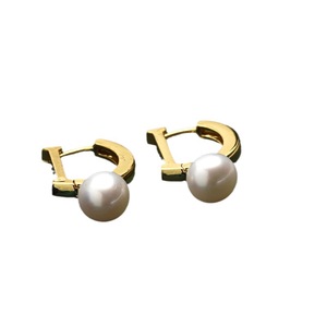 Pendientes de Perlas Doradas con Forma de Letra D, Grado AA, Engaste en Bisel, para Uso Diario - Product Image 4