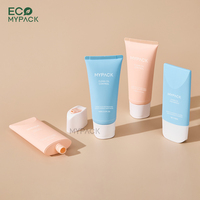 ECOMYPACK Tube souple en plastique bleu recyclé PP unique et plat, 100 ml, 150 ml, pour crème, lotion, cosmétiques, tubes à presser