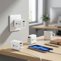 Chargeur mural USB 20W PD QC3.0, adaptateur de charge rapide double USB C pour téléphone portable