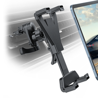 Support universel pour tablette iPad OEM, anti-vibration, stable, rotation à 360° (portrait/landscape), réglable, crochet de ventilation ABS